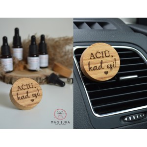 Medinis automobilio kvapas apvalus "Ačiū, kad esi"