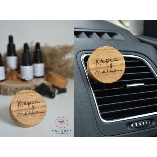 Medinis automobilio kvapas apvalus "Kvepia meile" Medinis automobilio kvapas apvalus "Kvepia meile"