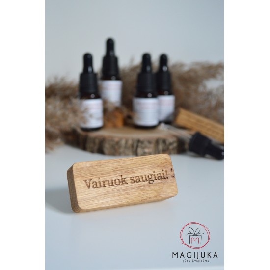 Medinis automobilio kvapas "Vairuok saugiai"
