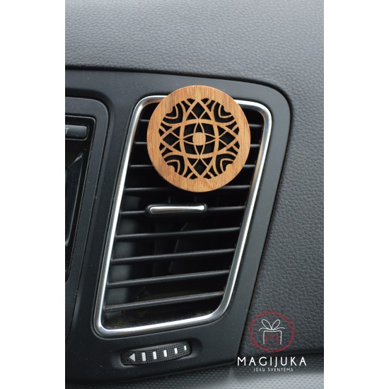 Medinis automobilio kvapas apvalus "Ornamentai" 1