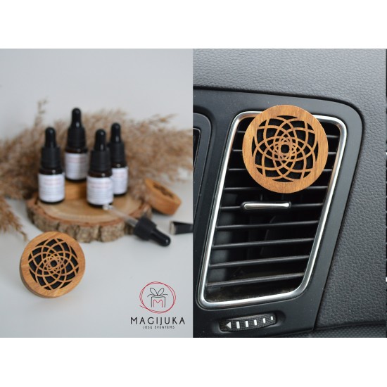 Medinis automobilio kvapas apvalus "Ornamentai" 2 Medinis automobilio kvapas apvalus "Ornamentai" 2