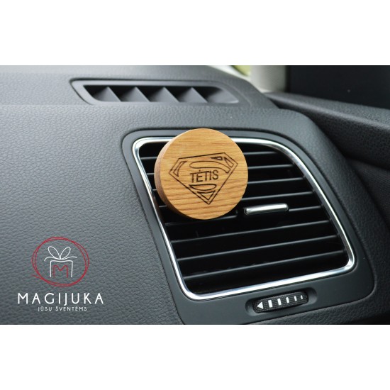 Medinis automobilio kvapas apvalus "Super TĖTIS"