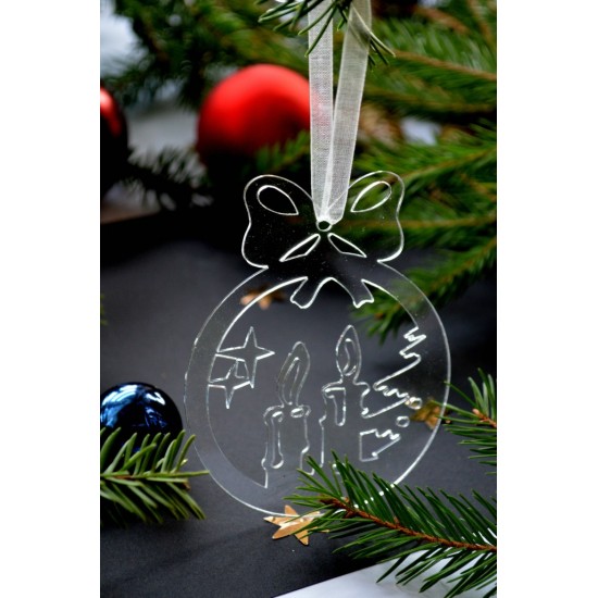Permatomas kalėdinis žaisliukas
