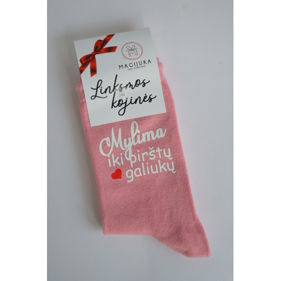 Moteriškos kojinės "Mylima iki pirštų galiukų"