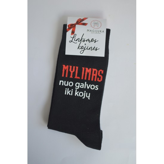 Vyriškos kojinės "Mylimas nuo galvos iki kojų"