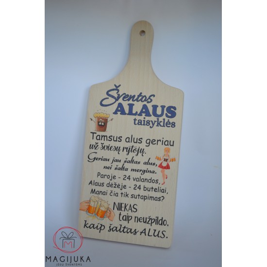 Spalvota lentelė "Alaus taisyklės"