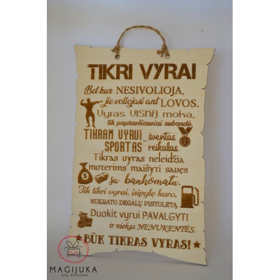 Medinė lentelė "Tikri vyrai"