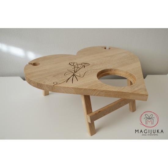 Padėklas - staliukas "Širdis"