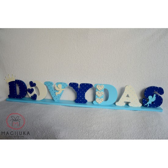 Pastatomas dekoruotas vardas "Mėlynas"