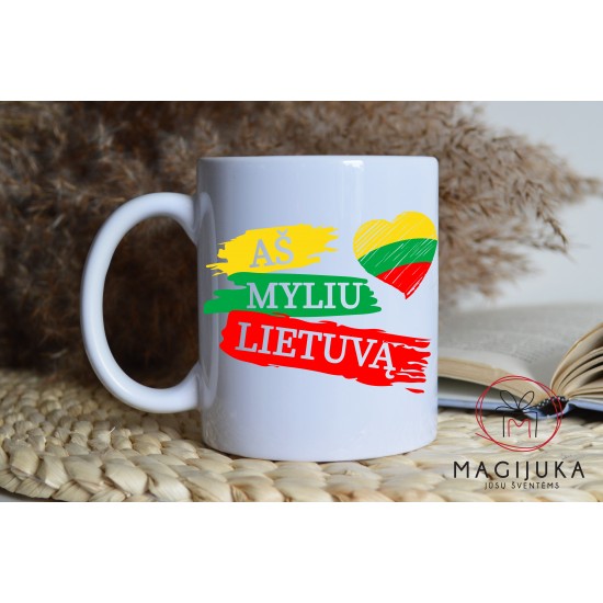 Puodelis "Aš myliu Lietuvą"