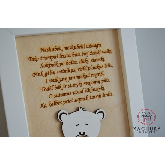 Gimtadienio sveikinimas rėmelyje "Meškiukas"
