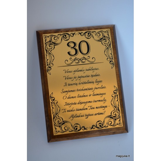 30-tojo gimtadienio sveikinimas "Auksinis 30"