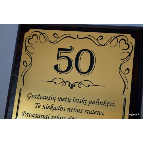 50-tojo gimtadienio sveikinimas "Auksinis 50"