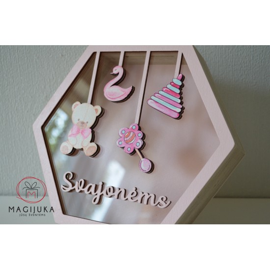 Pastatoma taupyklė "Rožiniai žaisliukai"