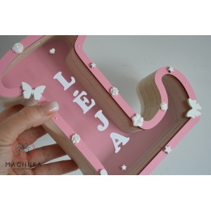 Pastatoma taupyklė "Raidė" Dekoruota
