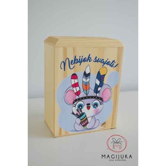 Medinė taupyklė "Peliukas"