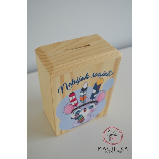 Medinė taupyklė "Peliukas"