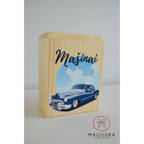 Medinė taupyklė "Mašinai"