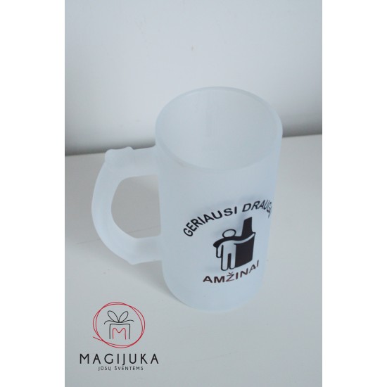 Stiklinis alaus bokalas su užrašu 500 ml – dovana vyrui