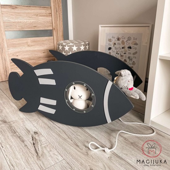Medinė žaislų dėžė "Raketa" Medinė žaislų dėžė "Raketa"