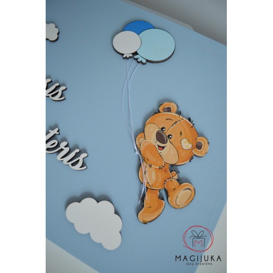 Medinis vaikiškas kompiuteris "Meškiukas su balionais"