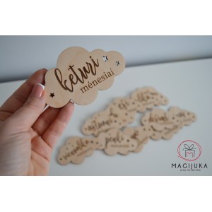 Kūdikio mėnesių kortelės "Debesėliai"