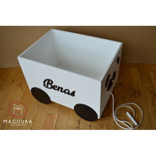 Medinė žaislų dėžė "Panda"