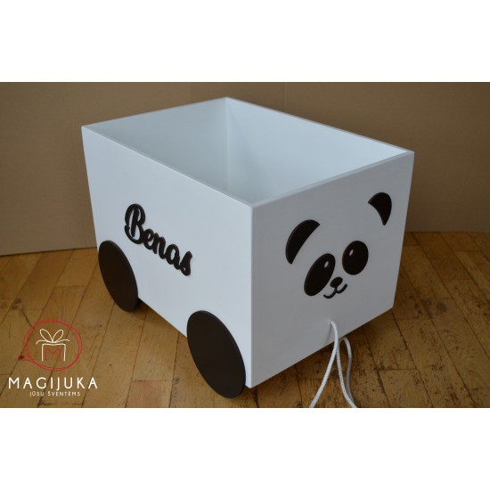 Medinė žaislų dėžė "Panda"