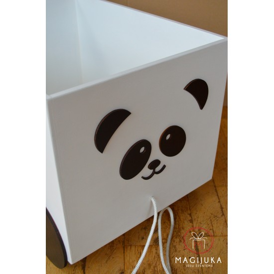 Medinė žaislų dėžė "Panda"