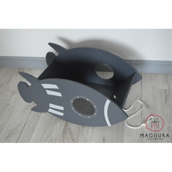 Medinė žaislų dėžė "Raketa"