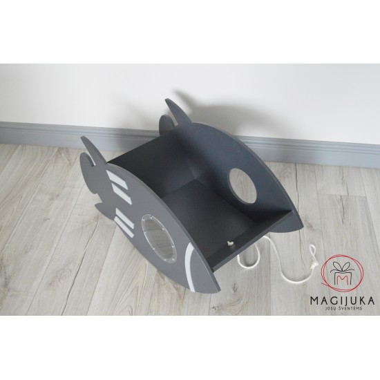 Medinė žaislų dėžė "Raketa"