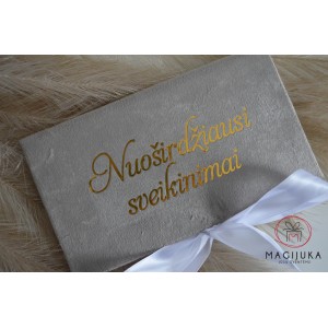 Medžiaginis vokelis pinigams "Nuoširdžiausi sveikinimai"
