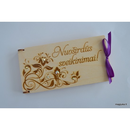 Medinis vokelis pinigams "Nuoširdūs sveikinimai"