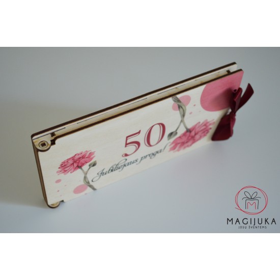 Medinis vokelis pinigams "Rožinės gėlės 50"