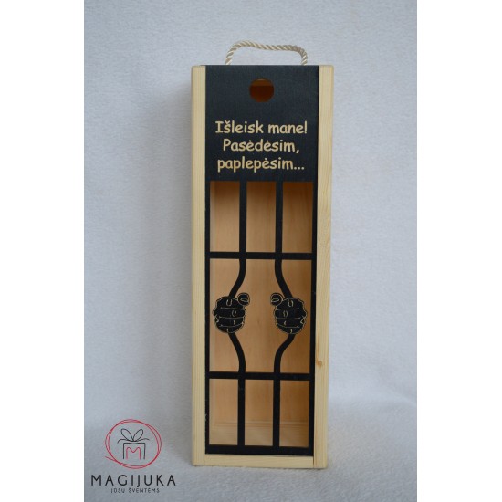 Vyno dėžė juoda "Išleisk mane"