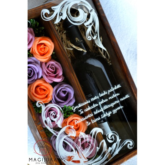 Dviguba vyno dėžė "Ornamentai"