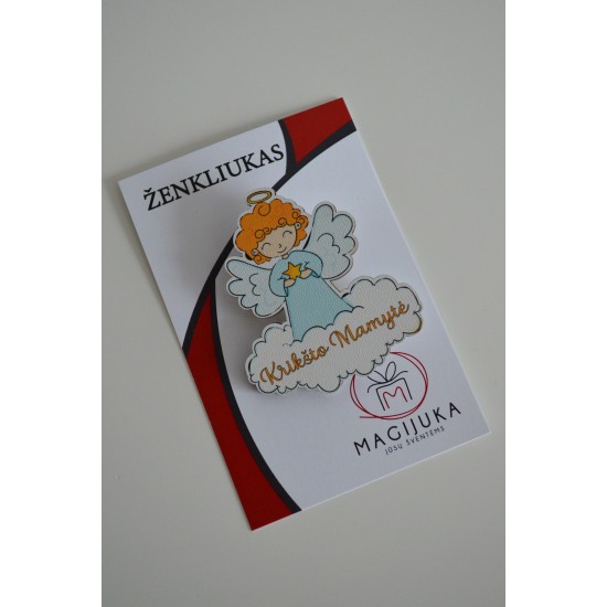 Medinis ženkliukas Angelas "Krikšto mamytė"