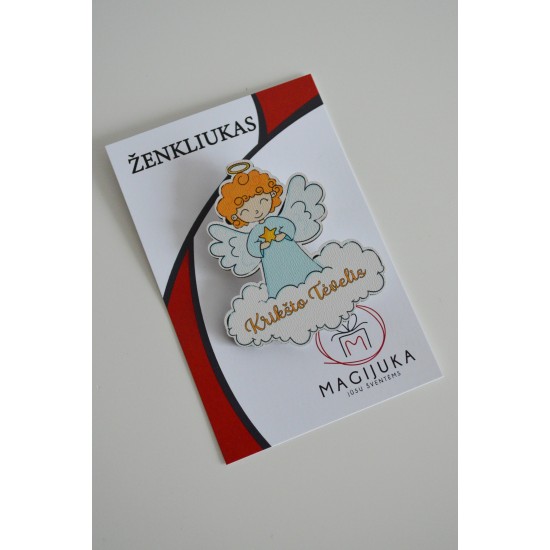 Medinis ženkliukas Angelas "Krikšto Tėvelis"