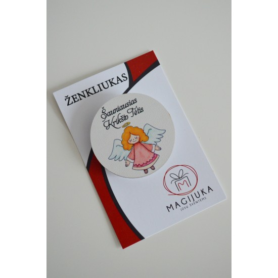 Medinis ženkliukas "Krikšto Tėtis"