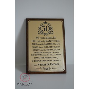 Sveikinimas Auksinių vestuvių proga (50 metų sukaktis) – Išskirtinė dovana